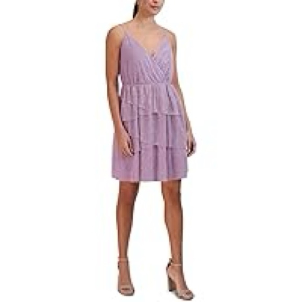 BCBGeneration Elegant Lavender Tiered Dress Generous Size 0 NWT